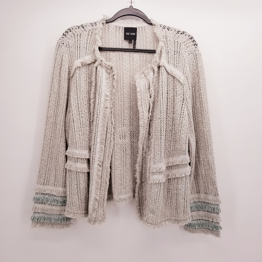 NIC + ZOE Grey Frayed Jacket/Blazer